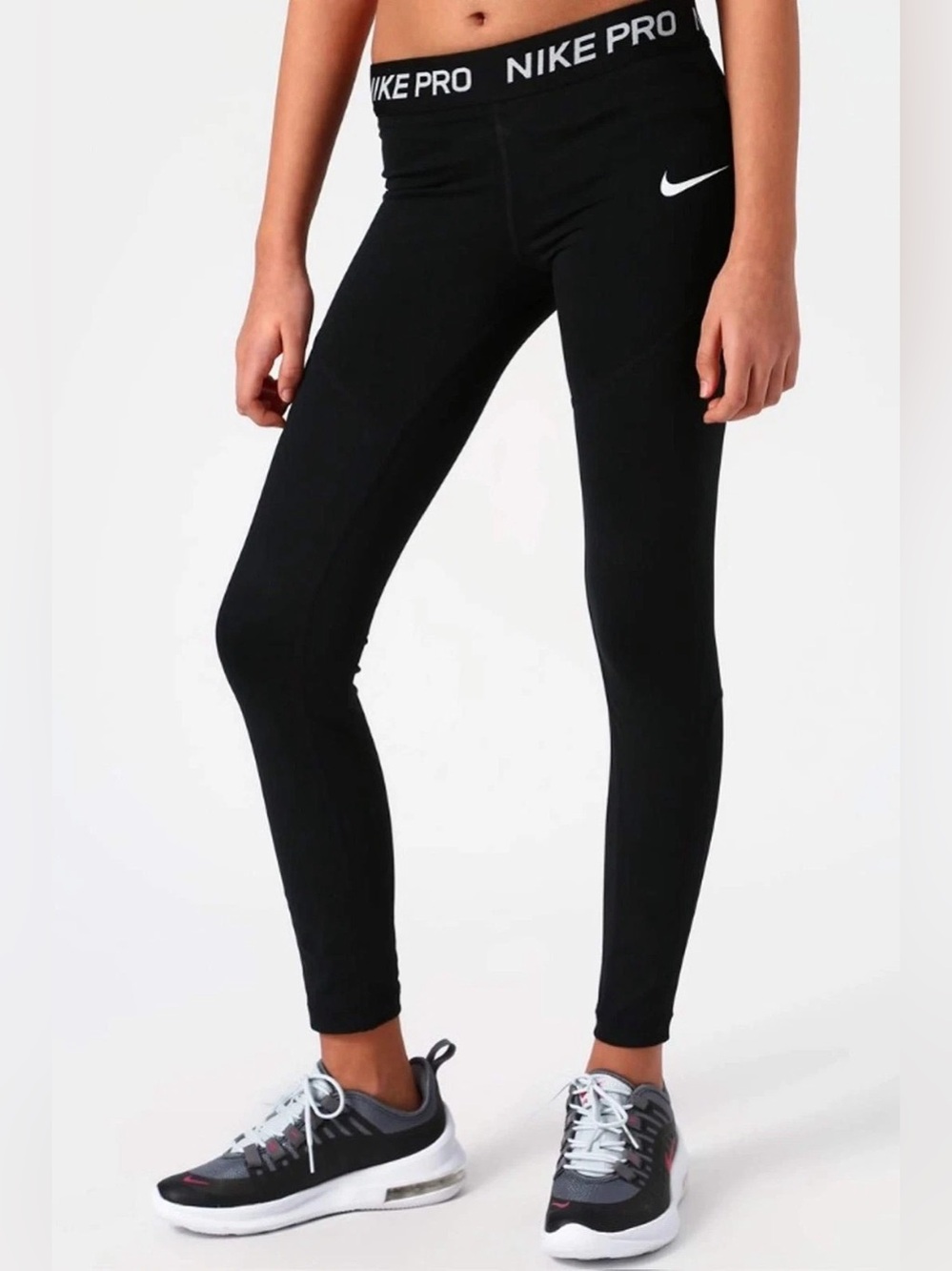 Nike Black Women's Performance Jeggings with White Swoosh